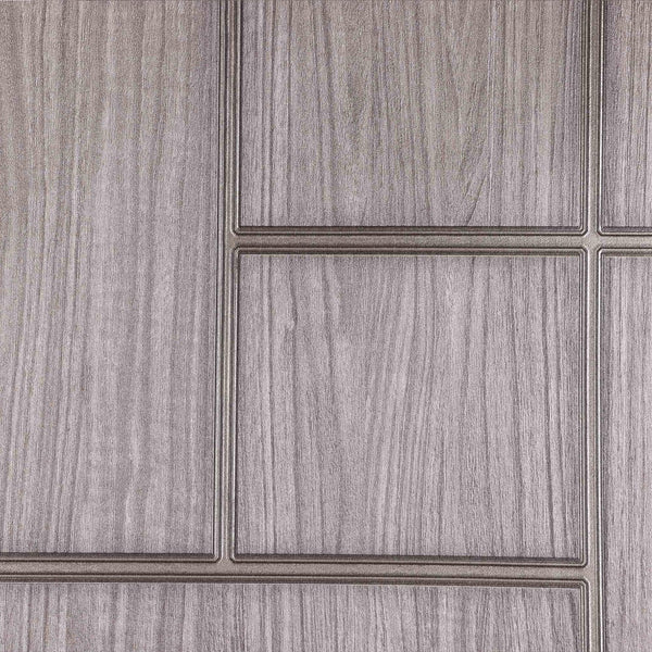 Luxury Gray Wood Textured 3D Embossed Wallpaper, Industrial Non-Woven Wall Covering, 41.7"W x 398"H, Washable Removable for L