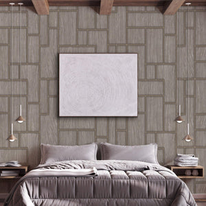 Luxury Gray Wood Textured 3D Embossed Wallpaper, Industrial Non-Woven Wall Covering, 41.7"W x 398"H, Washable Removable for L