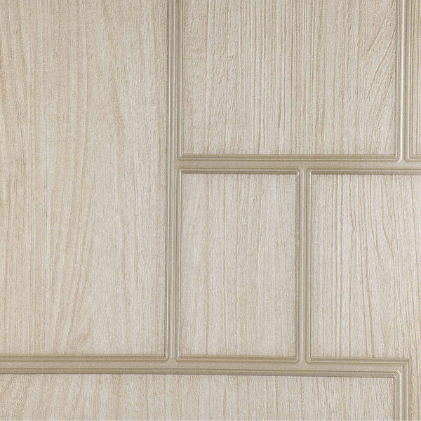 Luxury Beige Wood Textured 3D Embossed Wallpaper, Industrial Non-Woven Wall Covering, 41.7"W x 398"H, Washable Removable for 