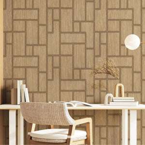 Luxury Brown Wood Textured 3D Embossed Wallpaper, Industrial Non-Woven Wall Covering, 41.7"W x 398"H, Washable Removable for 