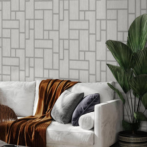 Luxury White Wood Textured 3D Embossed Wallpaper, Industrial Non-Woven Wall Covering, 41.7"W x 398"H, Washable Removable for 