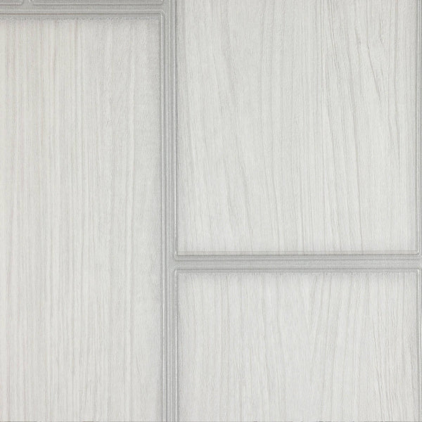 Luxury White Wood Textured 3D Embossed Wallpaper, Industrial Non-Woven Wall Covering, 41.7"W x 398"H, Washable Removable for 