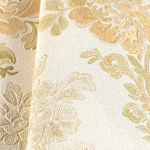Luxury Cream Floral Textured Wallpaper, Traditional Non-Woven Wall Covering, 41.7"W x 614"H, Washable Removable for Living Ro
