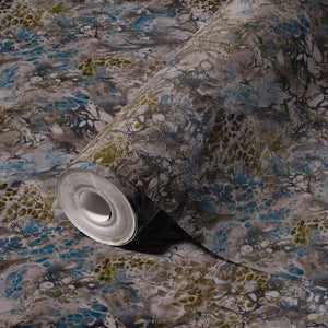 Luxury Blue Marble Stone Textured Wallpaper, Industrial Non-Woven Wall Covering, 41.7"W x 614"H, Washable Removable for Livin