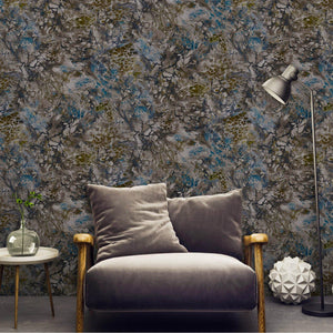 Luxury Blue Marble Stone Textured Wallpaper, Industrial Non-Woven Wall Covering, 41.7"W x 614"H, Washable Removable for Livin
