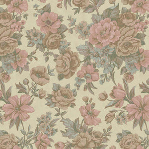 Luxury Cream Floral Textured Wallpaper, Boho Non-Woven Wall Covering, 41.7"W x 614"H, Washable Removable for Living Room Bedr