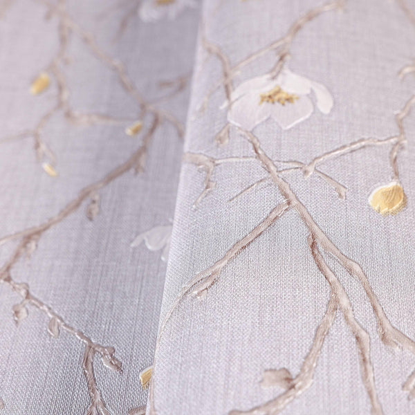 Luxury Gray Floral Chinoiserie Wallpaper, Premium Non-Woven Wall Covering, 41.7"W x 398"H, Washable Removable for Living Room