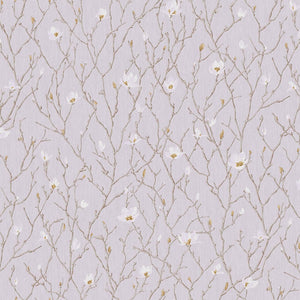 Luxury Gray Floral Chinoiserie Wallpaper, Premium Non-Woven Wall Covering, 41.7"W x 398"H, Washable Removable for Living Room