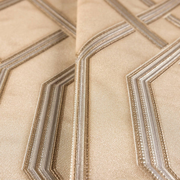 Luxury Beige Geometric Embossed 3D Embossed Wallpaper, Mediterranean Non-Woven Wall Covering, 41.7"W x 614"H, Washable Remova