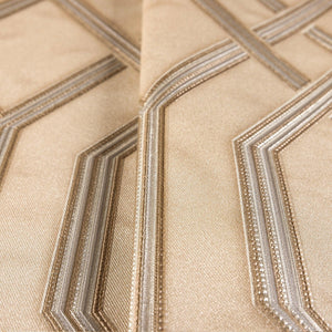 Luxury Beige Geometric Embossed 3D Embossed Wallpaper, Mediterranean Non-Woven Wall Covering, 41.7"W x 614"H, Washable Remova