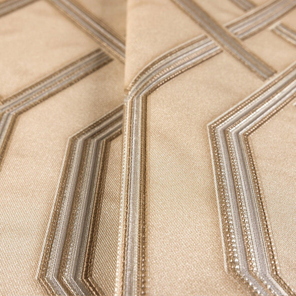 Luxury Beige Geometric Embossed 3D Embossed Wallpaper, Mediterranean Non-Woven Wall Covering, 41.7"W x 614"H, Washable Remova