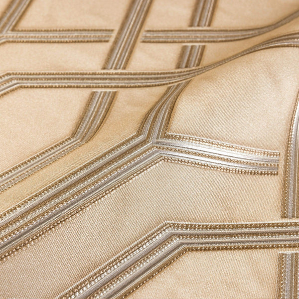 Luxury Beige Geometric Embossed 3D Embossed Wallpaper, Mediterranean Non-Woven Wall Covering, 41.7"W x 614"H, Washable Remova