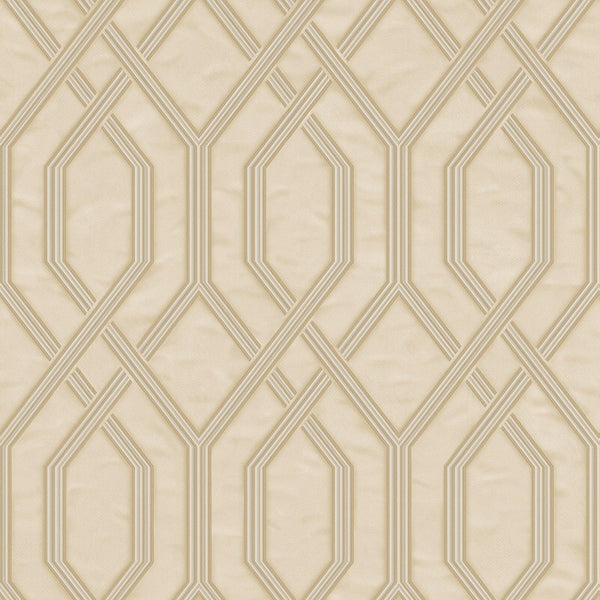 Luxury Beige Geometric Embossed 3D Embossed Wallpaper, Mediterranean Non-Woven Wall Covering, 41.7"W x 614"H, Washable Remova