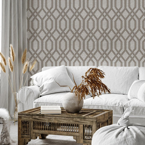 Luxury Gray Geometric Embossed 3D Embossed Wallpaper, Contemporary Non-Woven Wall Covering, 41.7"W x 614"H, Washable Removabl