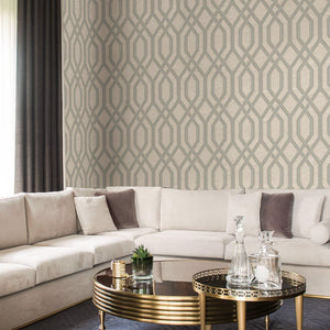 Luxury Gray Geometric Embossed 3D Embossed Wallpaper, Contemporary Non-Woven Wall Covering, 41.7"W x 614"H, Washable Removabl