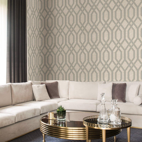 Luxury Gray Geometric Embossed 3D Embossed Wallpaper, Contemporary Non-Woven Wall Covering, 41.7"W x 614"H, Washable Removabl