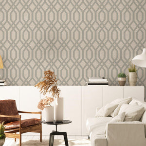 Luxury Gray Geometric Embossed 3D Embossed Wallpaper, Contemporary Non-Woven Wall Covering, 41.7"W x 614"H, Washable Removabl