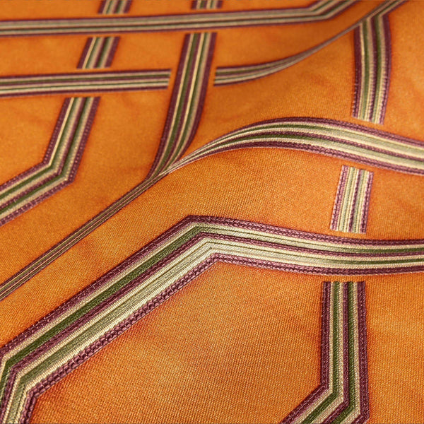 Luxury Orange Geometric Embossed 3D Embossed Wallpaper, Boho Non-Woven Wall Covering, 41.7"W x 614"H, Washable Removable for 