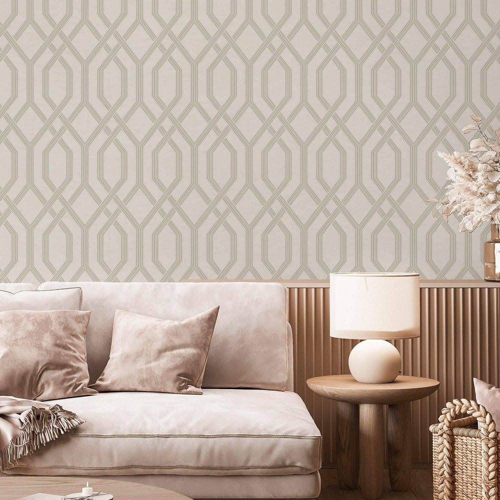 Luxury Silver Geometric Embossed 3D Embossed Wallpaper, Scandinavian Non-Woven Wall Covering, 41.7"W x 614"H, Washable Remova
