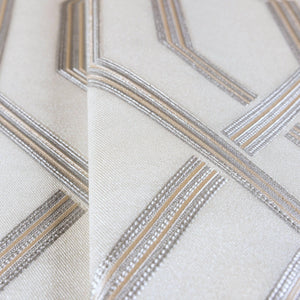 Luxury Silver Geometric Embossed 3D Embossed Wallpaper, Scandinavian Non-Woven Wall Covering, 41.7"W x 614"H, Washable Remova
