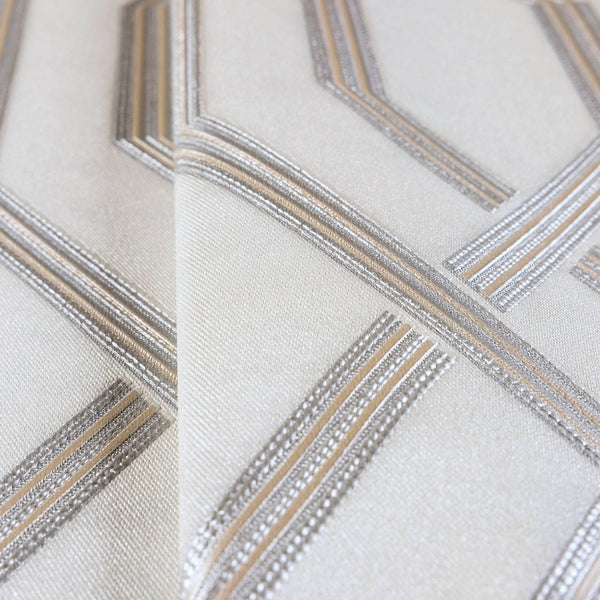 Luxury Silver Geometric Embossed 3D Embossed Wallpaper, Scandinavian Non-Woven Wall Covering, 41.7"W x 614"H, Washable Remova
