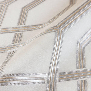 Luxury Silver Geometric Embossed 3D Embossed Wallpaper, Scandinavian Non-Woven Wall Covering, 41.7"W x 614"H, Washable Remova