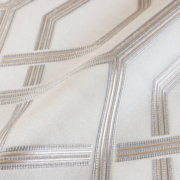 Luxury Silver Geometric Embossed 3D Embossed Wallpaper, Scandinavian Non-Woven Wall Covering, 41.7"W x 614"H, Washable Remova