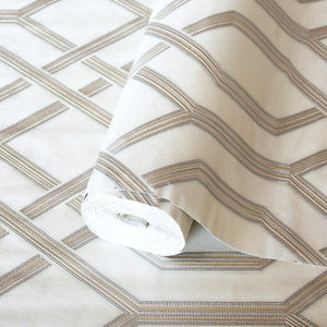 Luxury Silver Geometric Embossed 3D Embossed Wallpaper, Scandinavian Non-Woven Wall Covering, 41.7"W x 614"H, Washable Remova