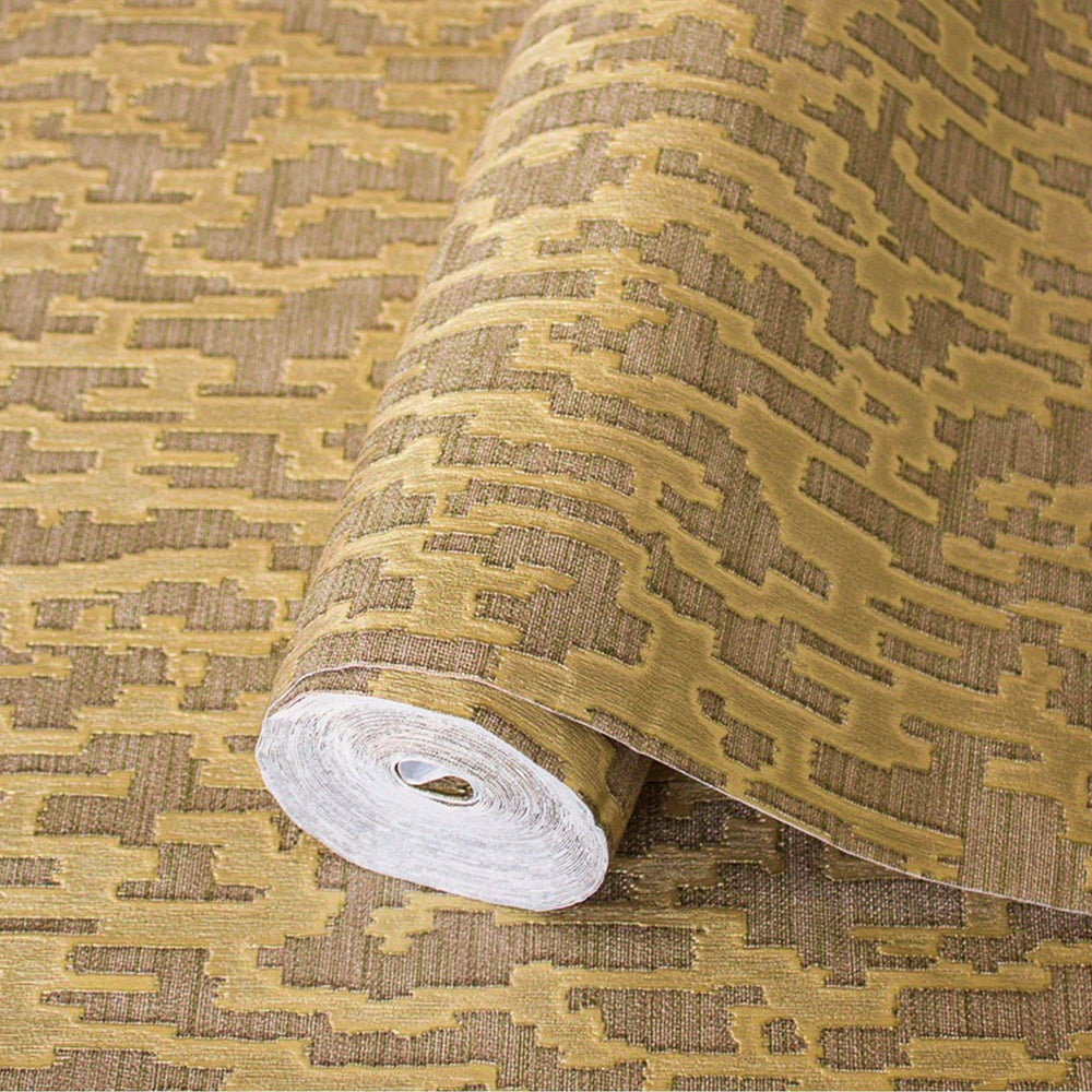 Luxury Brown Abstract Metallic Wallpaper, Glam Non-Woven Wall Covering, 41.7"W x 614"H, Washable Removable for Living Room Be