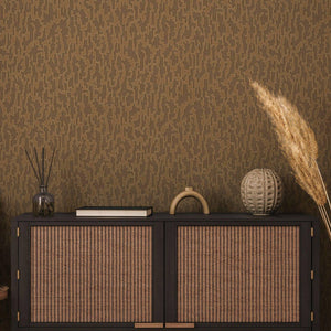 Luxury Brown Abstract Metallic Wallpaper, Glam Non-Woven Wall Covering, 41.7"W x 614"H, Washable Removable for Living Room Be