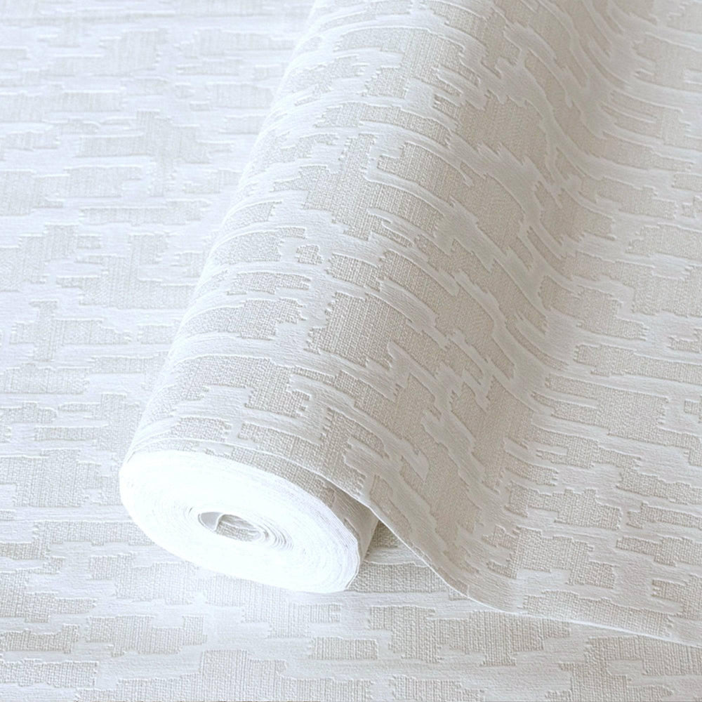 Luxury Ivory Abstract Metallic Wallpaper, Contemporary Non-Woven Wall Covering, 41.7"W x 614"H, Washable Removable for Living