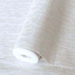 Luxury Ivory Abstract Metallic Wallpaper, Contemporary Non-Woven Wall Covering, 41.7"W x 614"H, Washable Removable for Living
