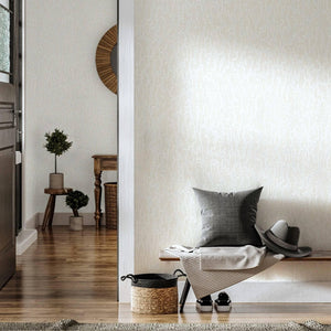 Luxury Ivory Abstract Metallic Wallpaper, Contemporary Non-Woven Wall Covering, 41.7"W x 614"H, Washable Removable for Living