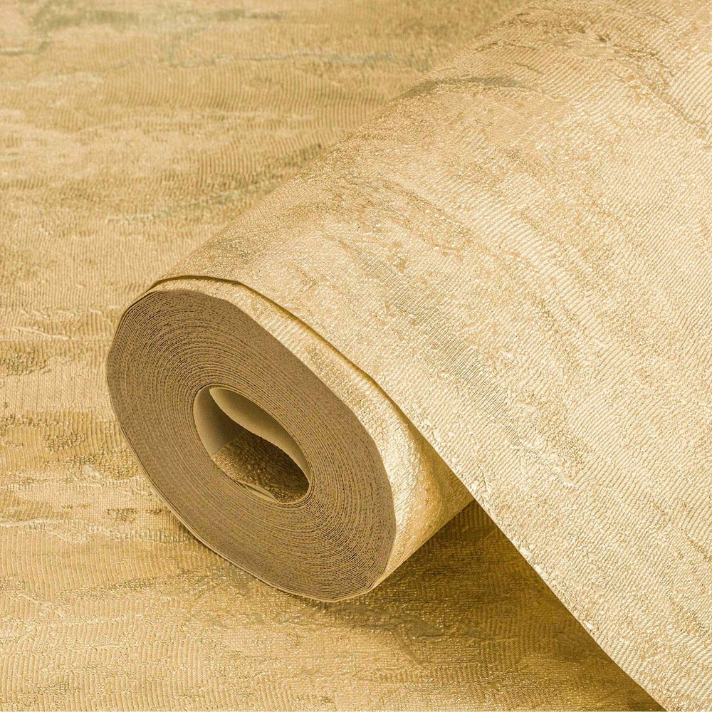 Luxury Gold Abstract Distressed Wallpaper, Glam Non-Woven Wall Covering, 41.7"W x 398"H, Washable Removable for Living Room B