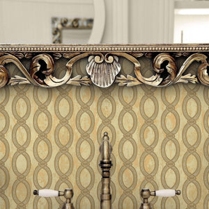 Luxury Gold Geometric Embossed 3D Embossed Wallpaper, Country Non-Woven Wall Covering, 41.7"W x 398"H, Washable Removable for