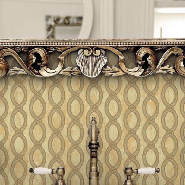 Luxury Gold Geometric Embossed 3D Embossed Wallpaper, Country Non-Woven Wall Covering, 41.7"W x 398"H, Washable Removable for