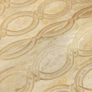 Luxury Gold Geometric Embossed 3D Embossed Wallpaper, Country Non-Woven Wall Covering, 41.7"W x 398"H, Washable Removable for