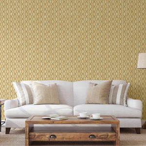 Luxury Gold Geometric Embossed 3D Embossed Wallpaper, Country Non-Woven Wall Covering, 41.7"W x 398"H, Washable Removable for