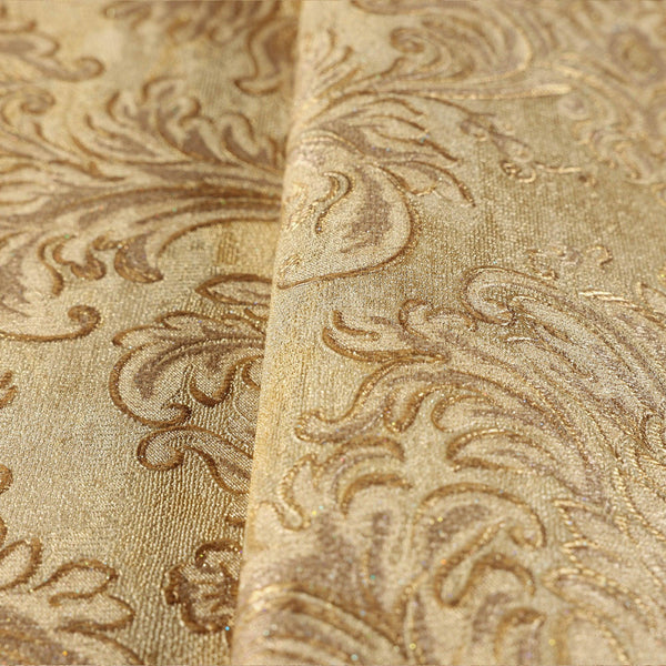 Luxury Brown Damask Embossed 3D Embossed Wallpaper, Glam Non-Woven Wall Covering, 41.7"W x 398"H, Washable Removable for Livi