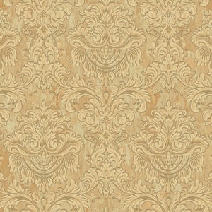 Luxury Brown Damask Embossed 3D Embossed Wallpaper, Glam Non-Woven Wall Covering, 41.7"W x 398"H, Washable Removable for Livi