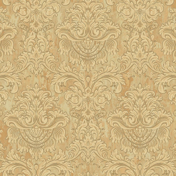 Luxury Brown Damask Embossed 3D Embossed Wallpaper, Glam Non-Woven Wall Covering, 41.7"W x 398"H, Washable Removable for Livi