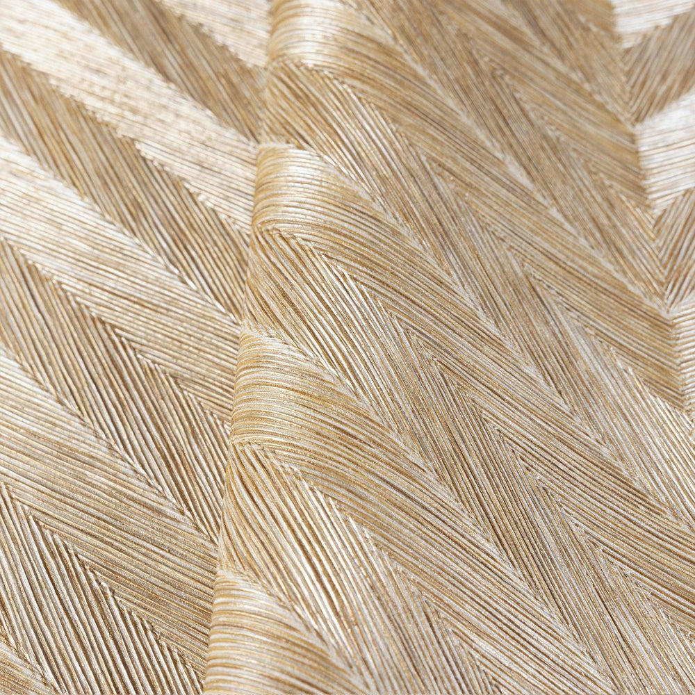 Luxury Gold Chevron Geometric Wallpaper, Glam Non-Woven Wall Covering, 41.7"W x 398"H, Washable Removable for Living Room Bed