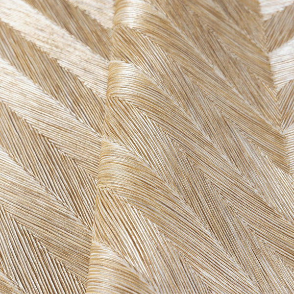 Luxury Gold Chevron Geometric Wallpaper, Glam Non-Woven Wall Covering, 41.7"W x 398"H, Washable Removable for Living Room Bed