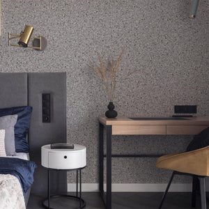 Luxury Gray Granite Stone 3D Embossed Wallpaper, Premium Non-Woven Wall Covering, 41.7"W x 398"H, Washable Removable for Livi