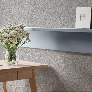Luxury Gray Granite Stone 3D Embossed Wallpaper, Industrial Non-Woven Wall Covering, 41.7"W x 398"H, Washable Removable for L