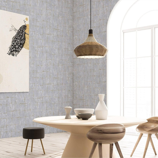 Luxury Gray Abstract Geometric 3D Embossed Wallpaper, Rustic Non-Woven Wall Covering, 41.7"W x 398"H, Washable Removable for 