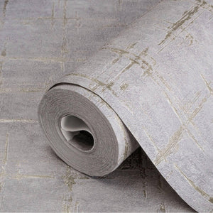 Luxury Gray Abstract Geometric 3D Embossed Wallpaper, Rustic Non-Woven Wall Covering, 41.7"W x 398"H, Washable Removable for 