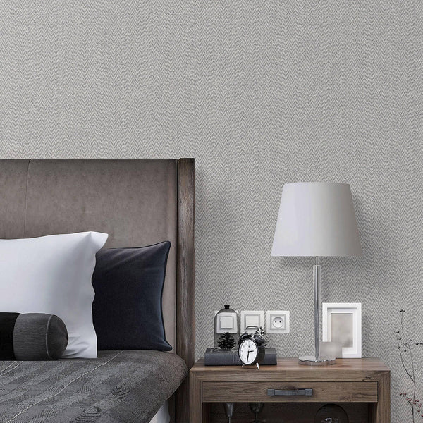 Luxury Brown Chevron Fabric Textured Wallpaper, Premium Non-Woven Wall Covering, 41.7"W x 398"H, Washable Removable for Livin