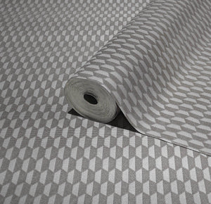 Luxury Gray Geometric Textured Wallpaper, Elegant Non-Woven Wall Covering, 41.7"W x 614"H, Washable Removable for Living Room