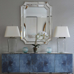 Luxury Gray Geometric Textured Wallpaper, Elegant Non-Woven Wall Covering, 41.7"W x 614"H, Washable Removable for Living Room